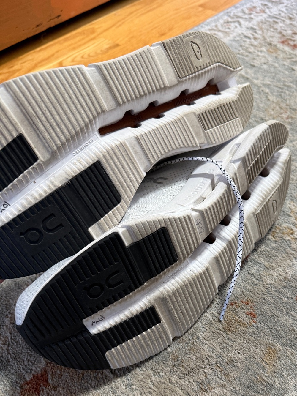 On Running Men's Athletic Sneakers in White with Brown Accents - Picture 4 of 5